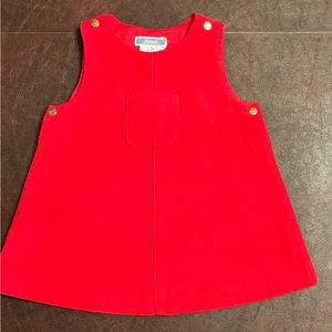 JACADI PARIS BABY GIRLS RED CORD DRESS